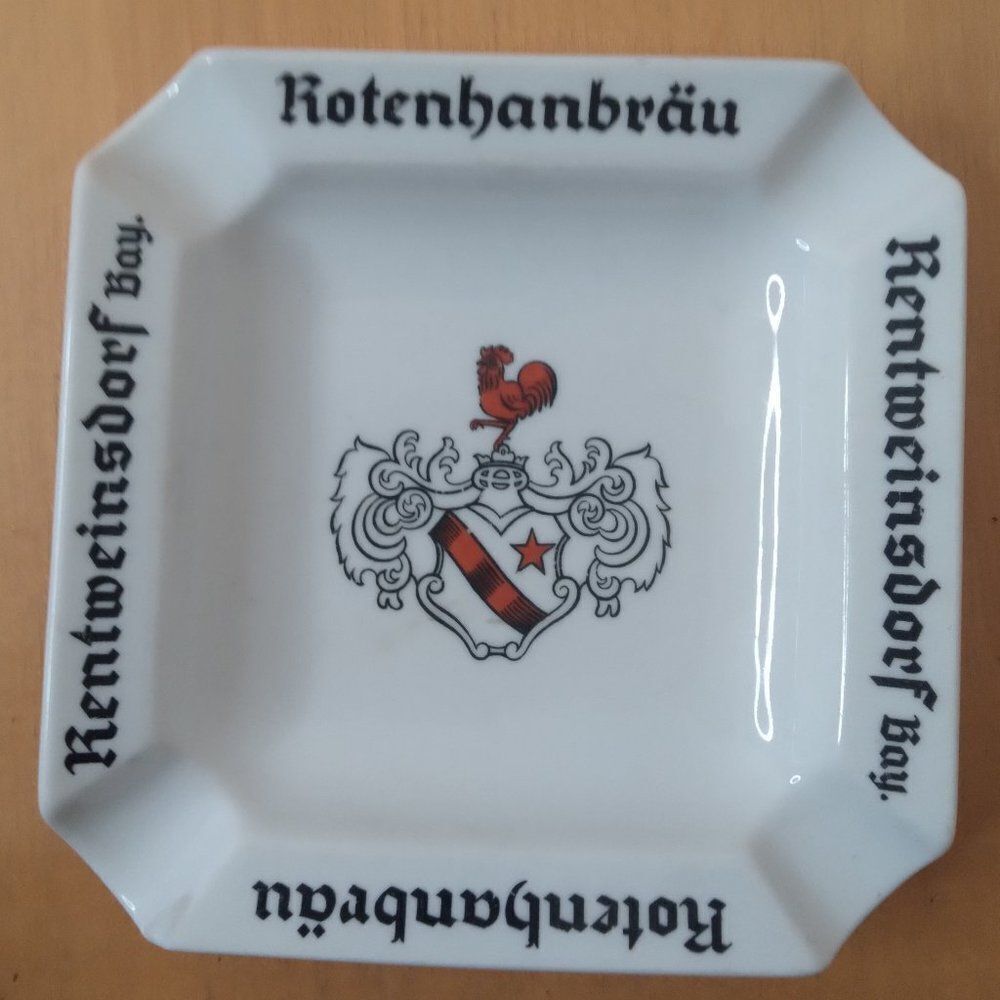 Vintage Rentweinsdorf Bay Rotenhanbrau Brewery Ashtray Ceramic 5.5"